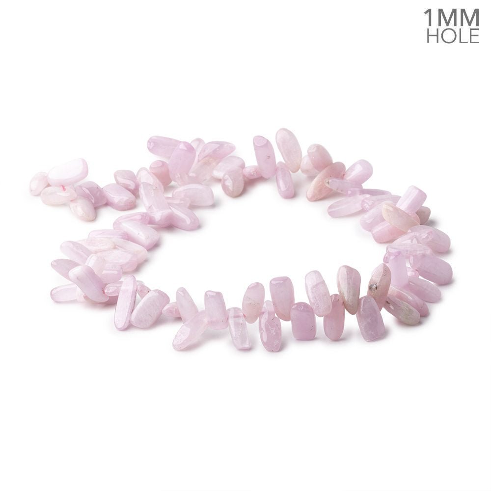 11x6-16x6mm Kunzite Top Drilled Plain Nuggets 16 inch 90 Beads 1mm Hole - Beadsofcambay.com