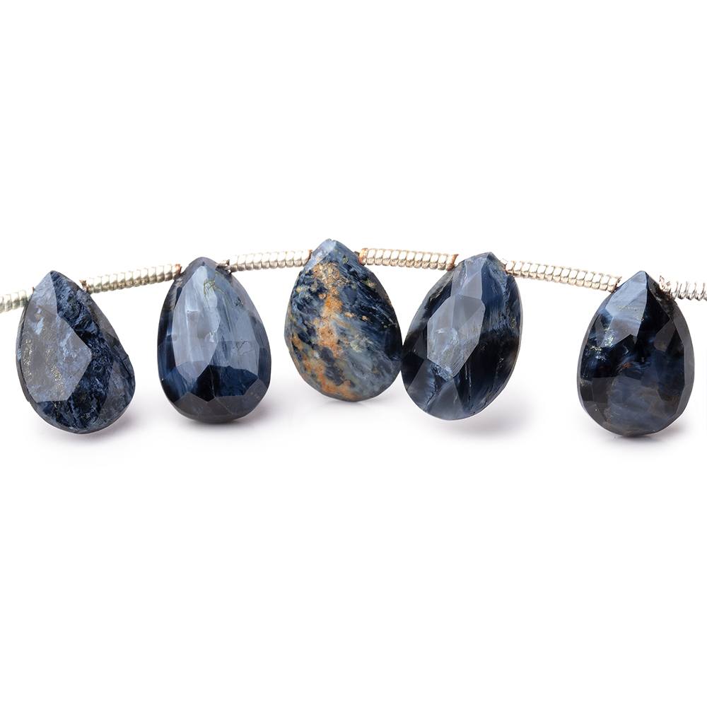 11x7-12x7mm Pietersite Faceted Pear Beads 8 inch 25 pieces - Beadsofcambay.com