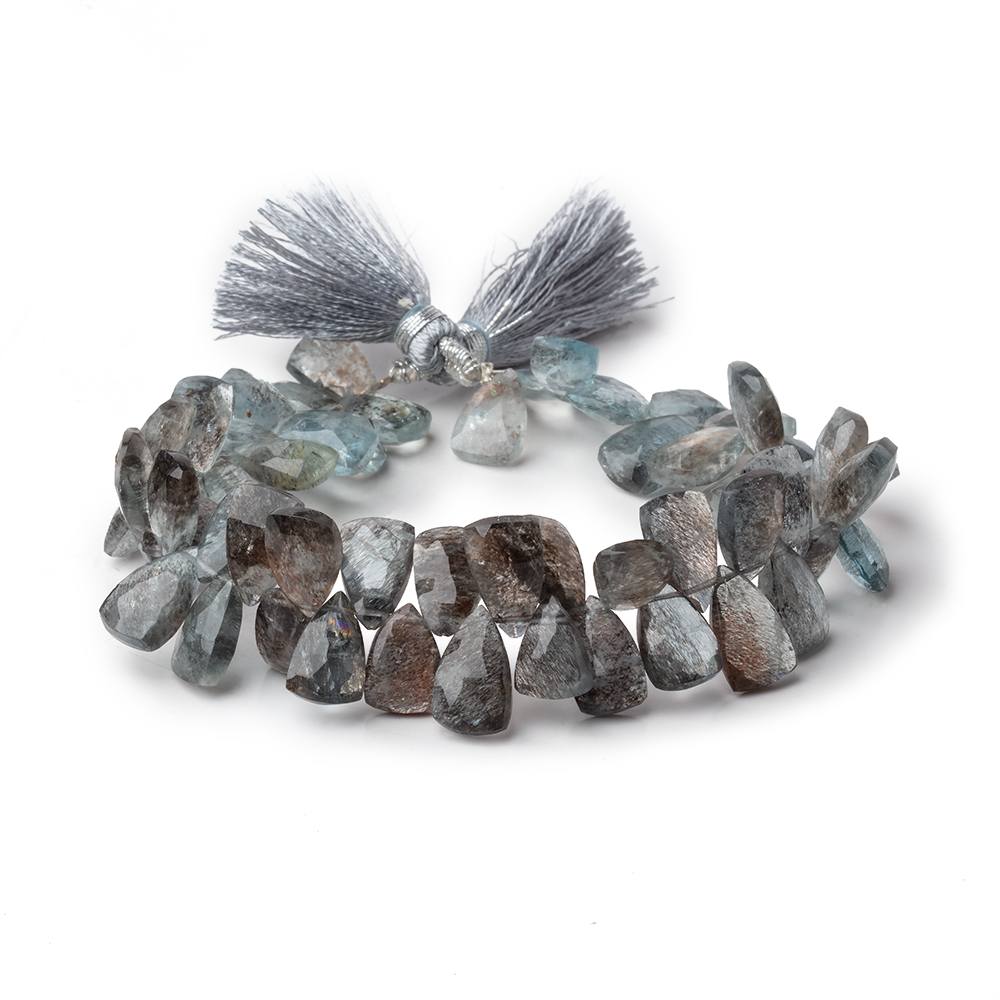 11x7-13x8mm Copper Moss Aquamarine Top Drilled Faceted Points 7.5 inch 56 Beads AAA - Beadsofcambay.com