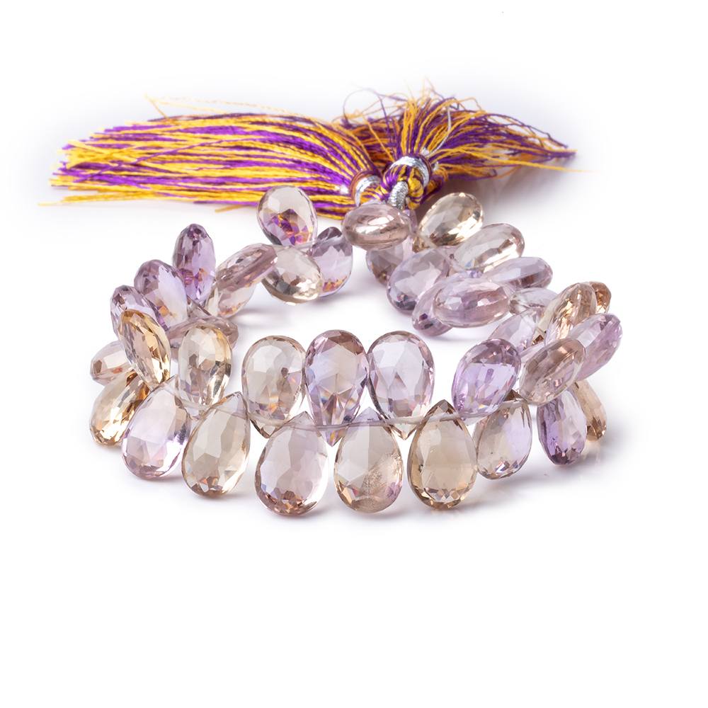11x7-14x9mm Ametrine Faceted Pear Beads 8 inch 43 pieces AA - Beadsofcambay.com