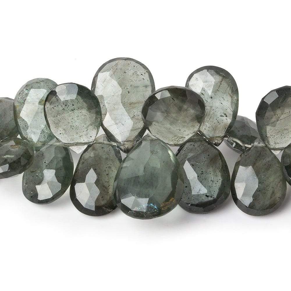 11x7-14x9mm Moss Aquamarine Faceted Pear Beads 8 inch 56 pieces AAA - Beadsofcambay.com