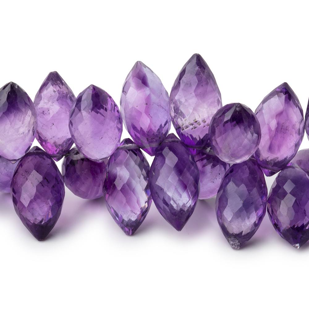 11x7-15x7mm Amethyst Faceted Marquise Beads 8 inch 62 pieces - Beadsofcambay.com