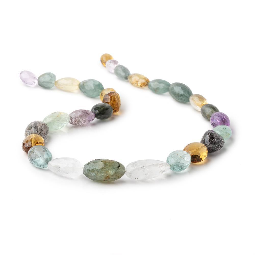 11x7-24x10mm Multi Gemstone Faceted Nuggets 16 inch 28 beads - Beadsofcambay.com