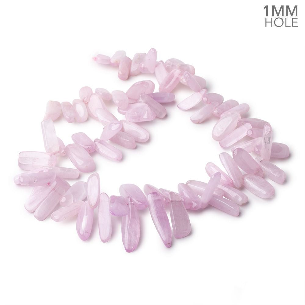 11x7-26x6mm Kunzite Top Drilled Plain Nuggets 16 inch 76 Beads 1mm Hole - Beadsofcambay.com