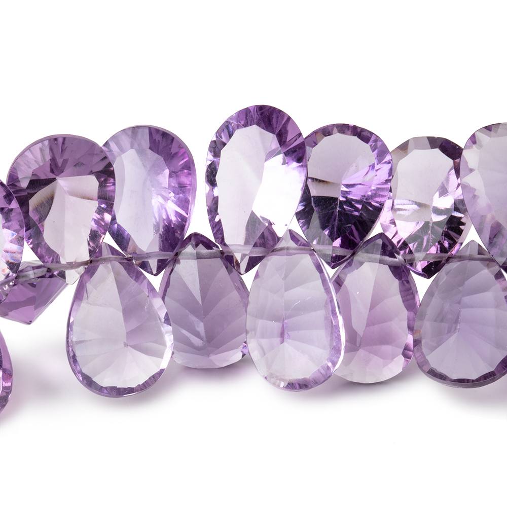 11x8-13x9mm Amethyst Pavilion Faceted Pear Beads 8 inch 54 pieces AAA - Beadsofcambay.com