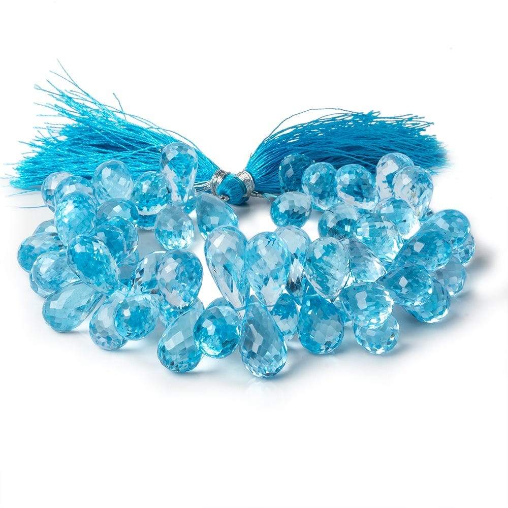 11x8-18x8mm Sky Blue Topaz faceted tear drop beads 8 inch 66 pieces AAA - Beadsofcambay.com
