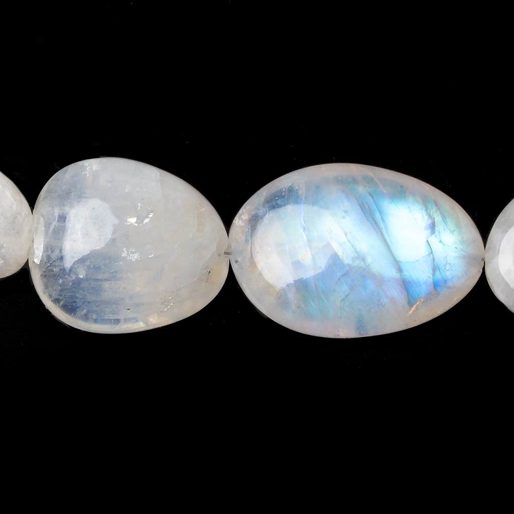11x8-24x16mm Rainbow Moonstone tumbled nugget 19 inch 29 Beads - Beadsofcambay.com