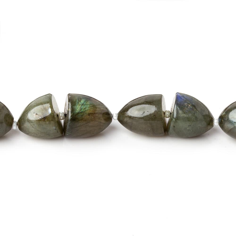 11x9-12x10mm Labradorite Center Drilled Fancy Shape beads 17 inches 19 pieces A - Beadsofcambay.com