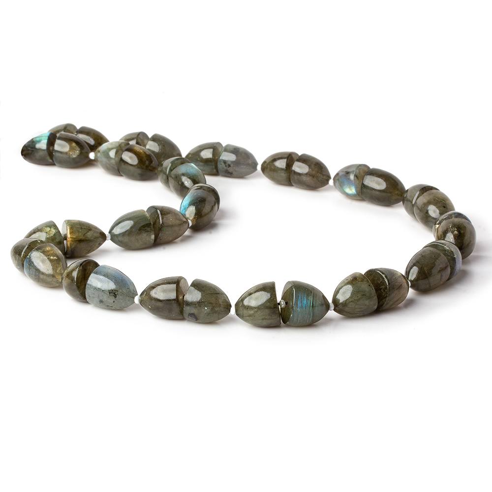 11x9-12x10mm Labradorite Center Drilled Fancy Shape beads 17 inches 19 pieces A - Beadsofcambay.com