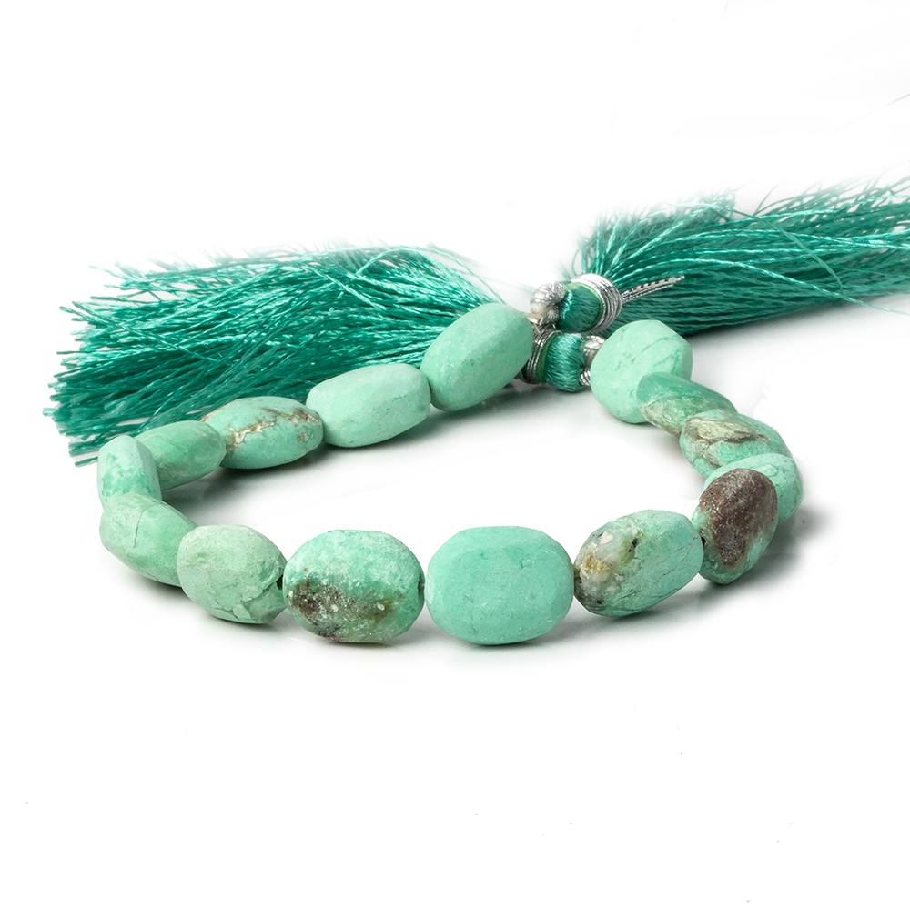 11x9-13x10mm Matte Chrysoprase & Matrix plain ovals 7.5 inch 15 beads A - Beadsofcambay.com