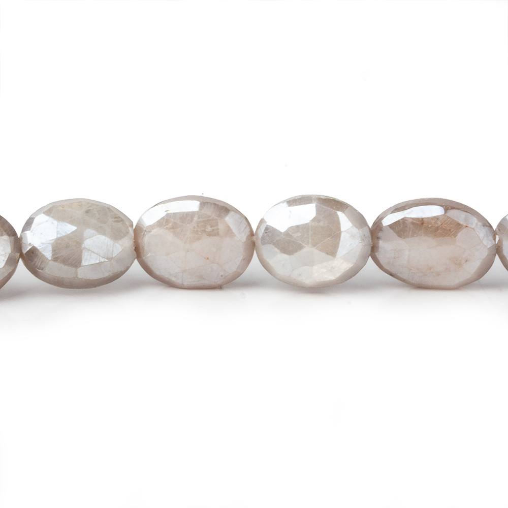 11x9-13x9mm Mystic Light Platinum Grey Moonstone faceted ovals 14 inch 28 beads - Beadsofcambay.com