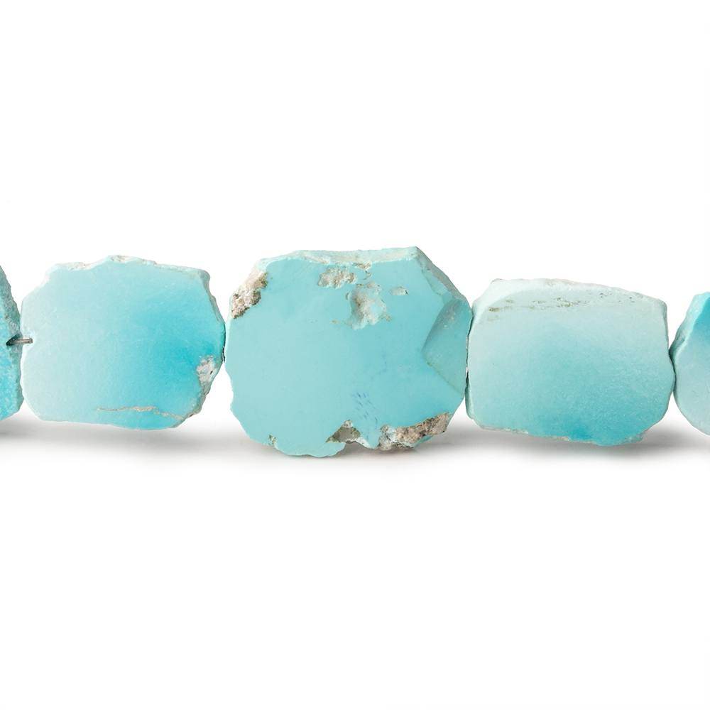 11x9-14x10mm Turquoise plain slice freeform beads 8 inch 15 pieces - Beadsofcambay.com