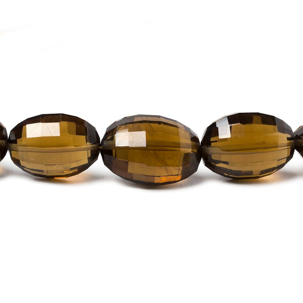 11x9-16x12mm Whiskey Quartz checkerboard faceted ovals 15 inch 31 beads - Beadsofcambay.com