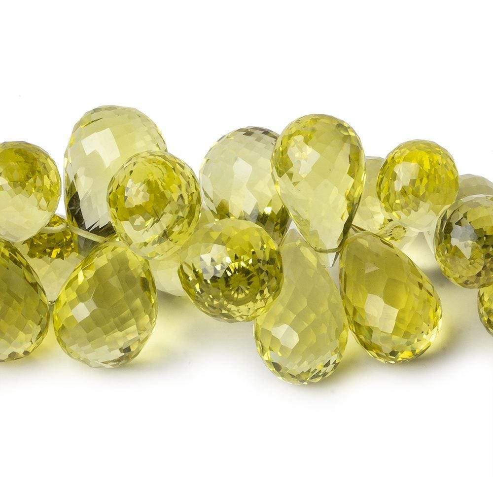 11x9-19x11mm Lemon Quartz Tear Drop Briolettes 8 inch 56 beads AAA - Beadsofcambay.com