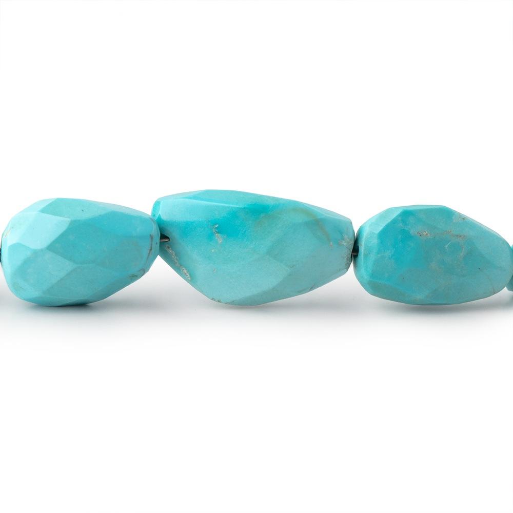 11x9-21x10mm Sleeping Beauty Turquoise Faceted Nuggets 16 inch 29 pieces - Beadsofcambay.com