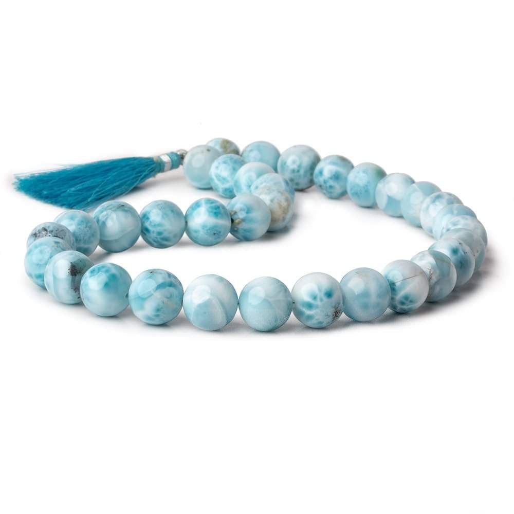 12-12.5mm Larimar Plain Round beads 15 inch 33 pieces AAA - Beadsofcambay.com