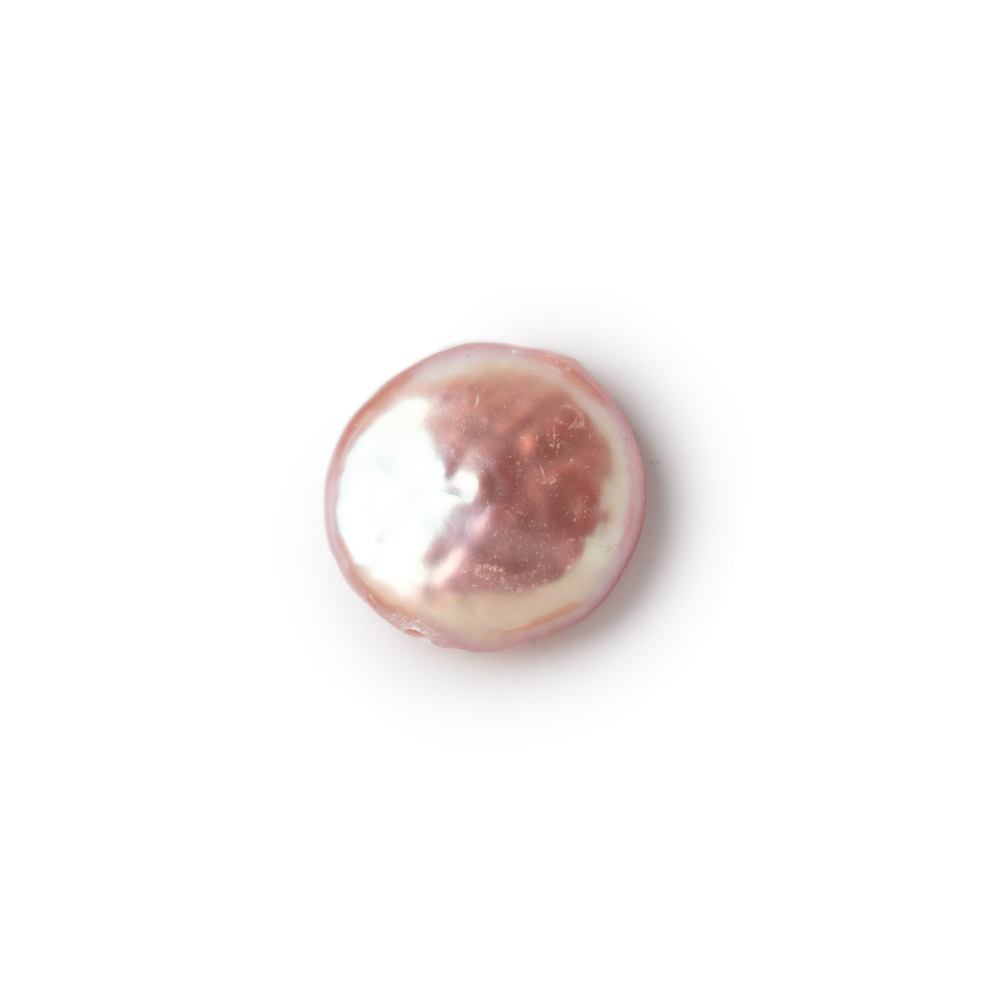 12-13mm Rose Peach Coin Freshwater Pearl Focal 1 piece - Beadsofcambay.com