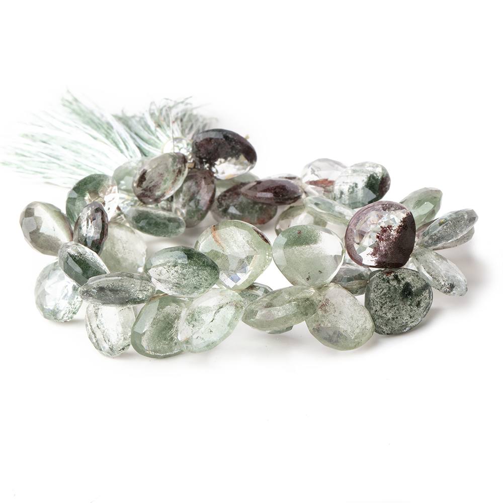 12-14mm Moss Quartz Faceted Heart Beads 8 inch 42 pieces - Beadsofcambay.com