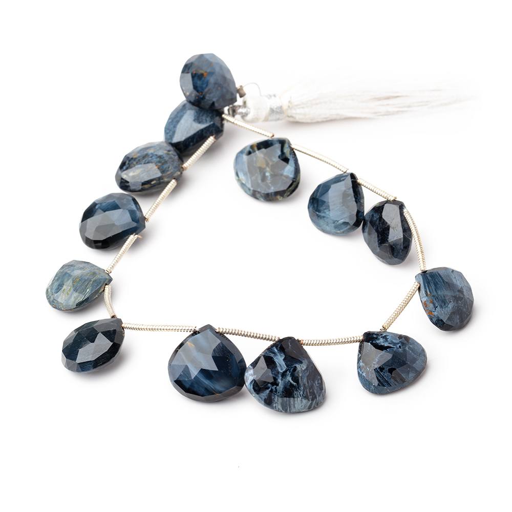 12-14mm Pietersite Faceted Heart Beads 8 inch 13 pieces - Beadsofcambay.com