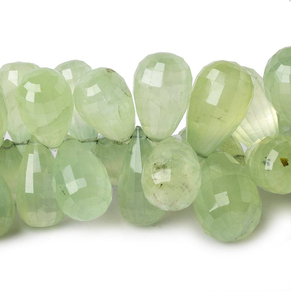 12-18mm Prehnite Beads Tear Drop Briolette 6.85 inch 53 pieces - Beadsofcambay.com