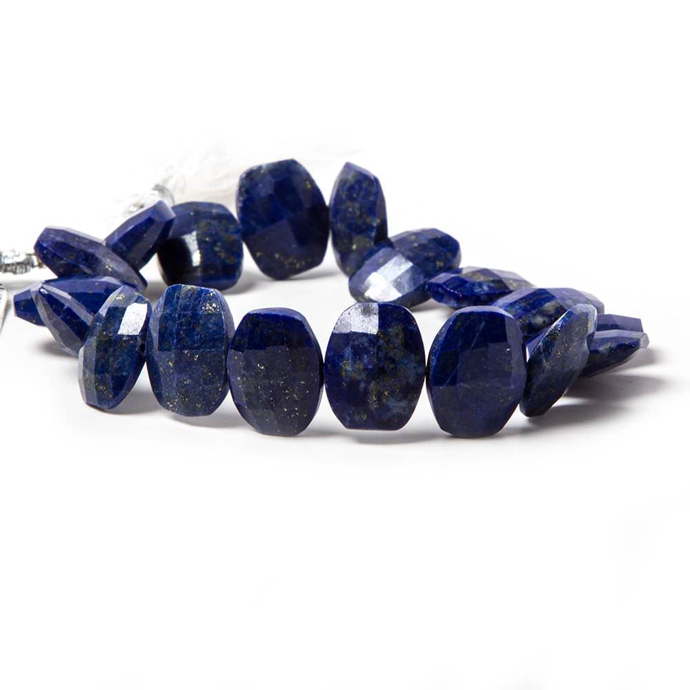 12.5x10mm Lapis Lazuli side drilled Faceted Cushion Beads 7 inch 17 pieces - Beadsofcambay.com