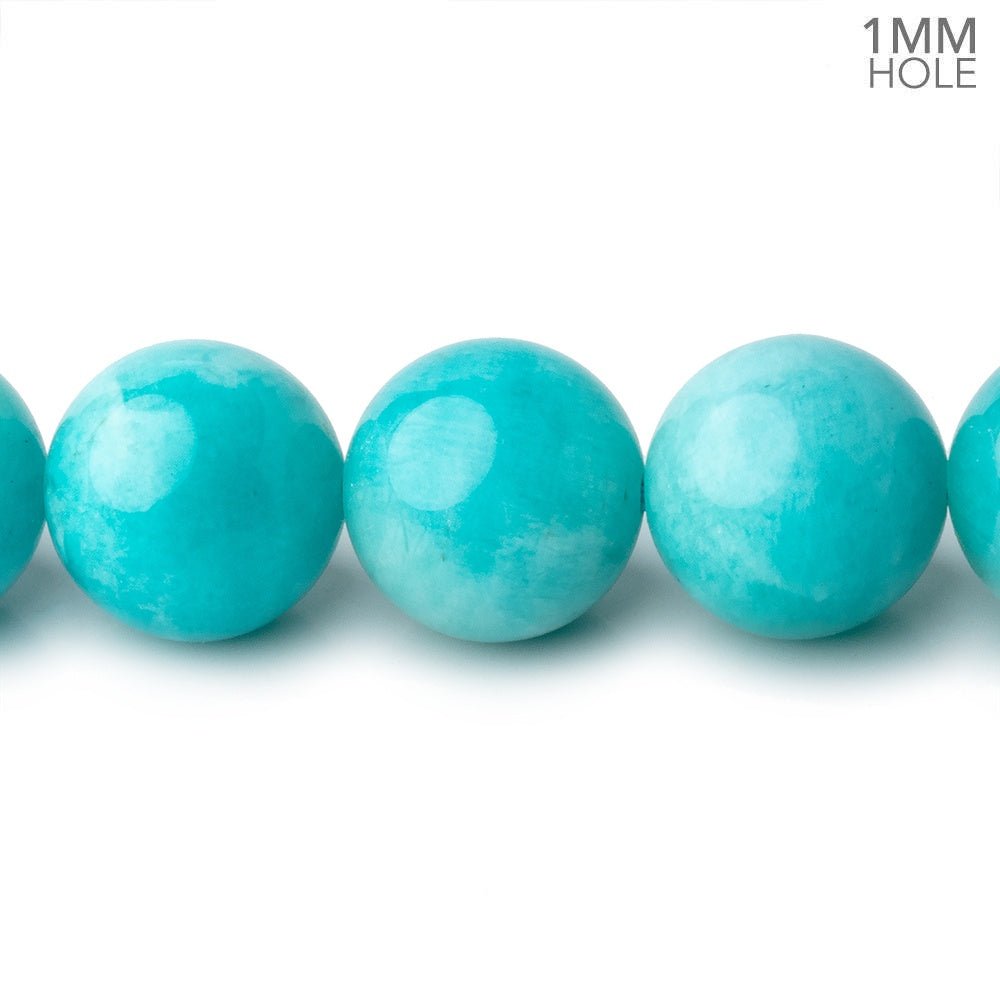 12mm Amazonite Plain Round Beads 15.5 inch 34 pieces AA 1mm hole - Beadsofcambay.com