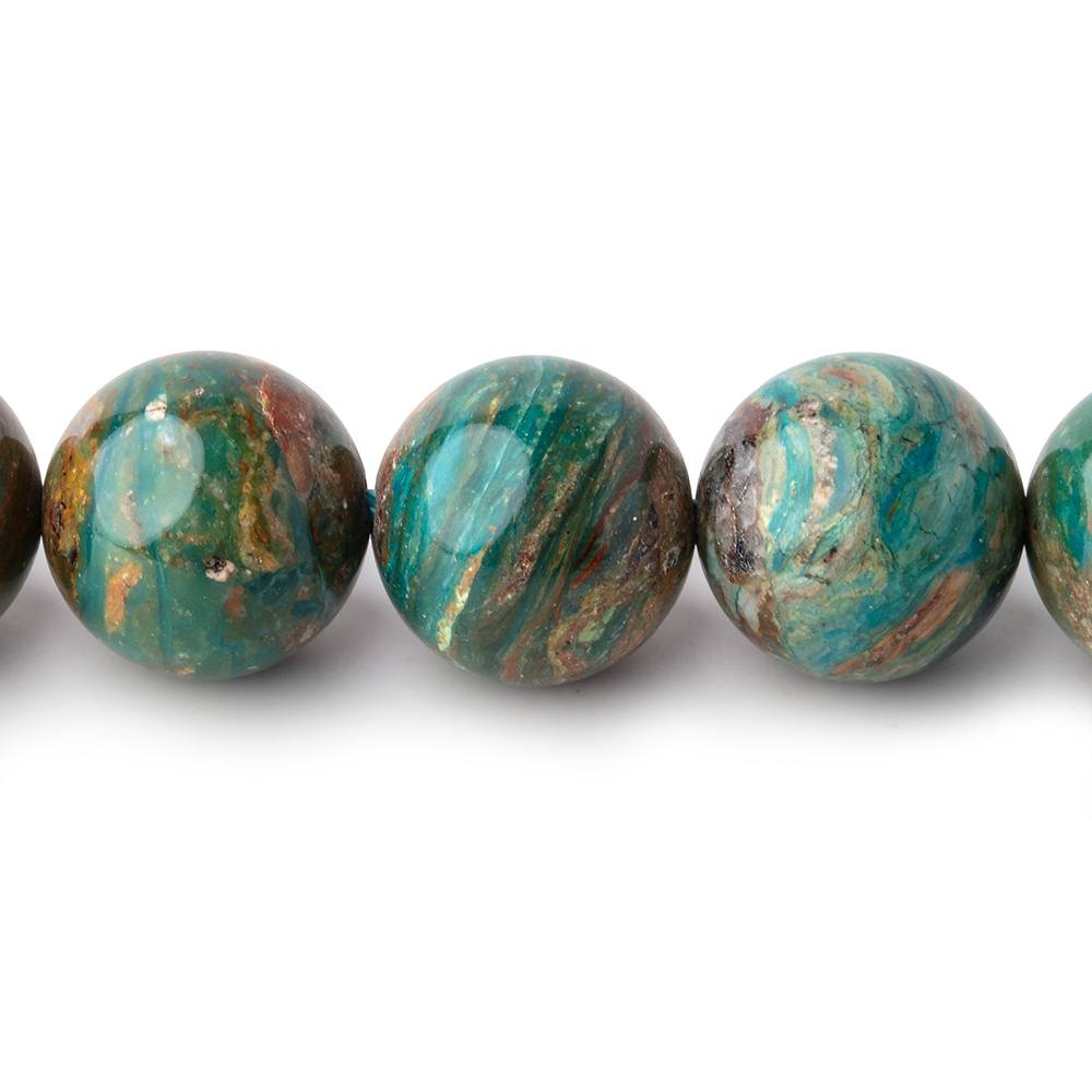 12mm Blue Peruvian Opal ( Opalina ) Plain Round Beads 16 inch 34 pieces AA - Beadsofcambay.com