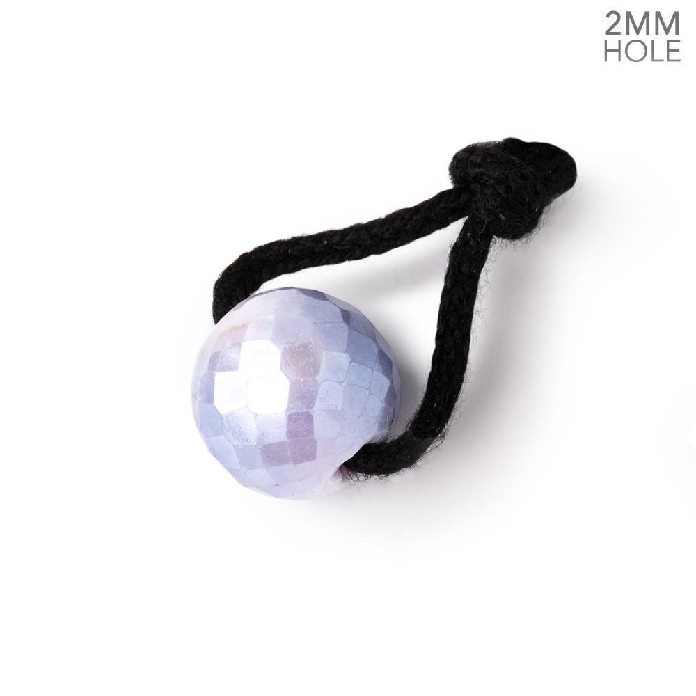 12mm Mystic Purple Moonstone 2mm Large Hole Faceted Round Bead Focal 1 piece - Beadsofcambay.com