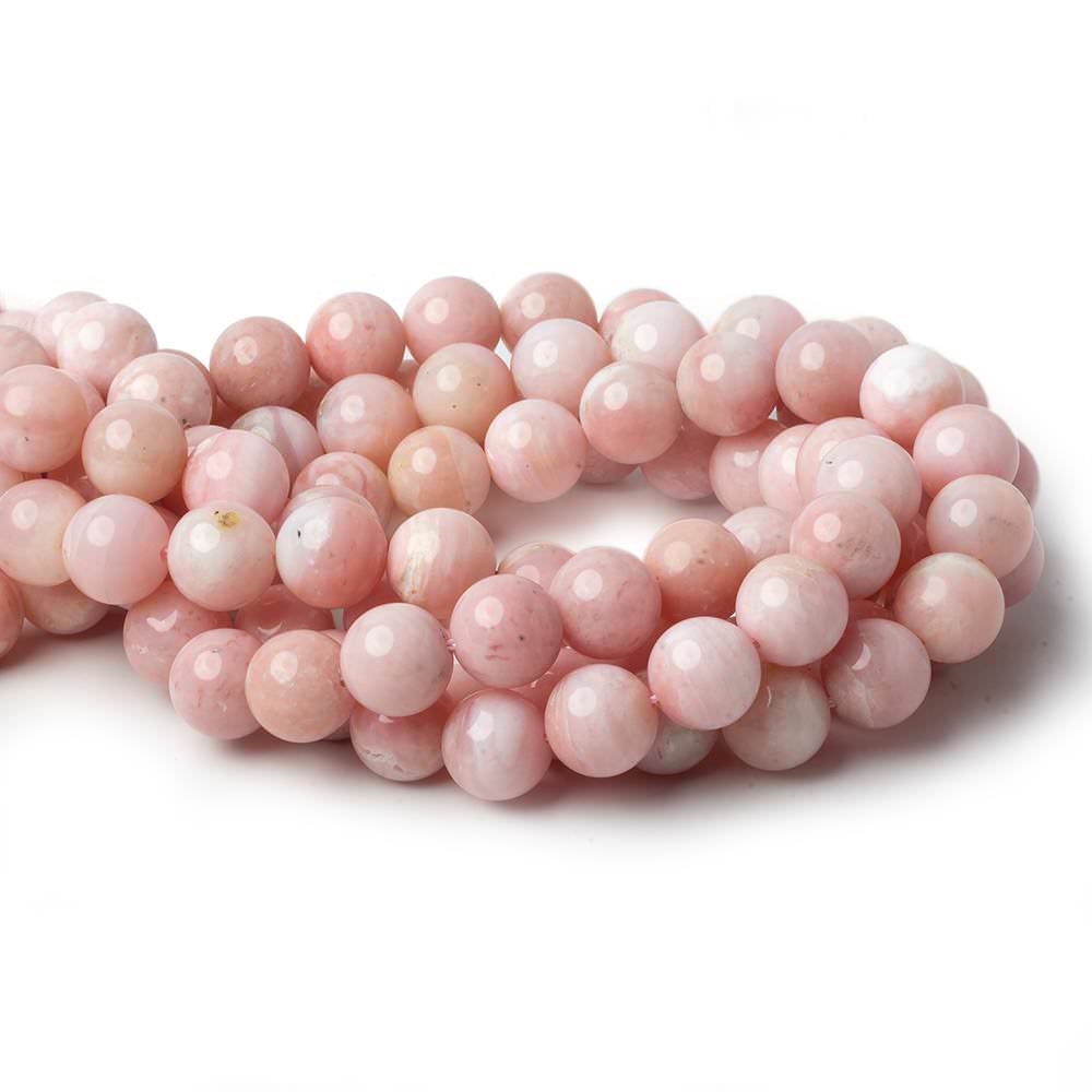 12mm Pink Peruvian Opal Plain Rounds 16 inch 35 beads A - Beadsofcambay.com