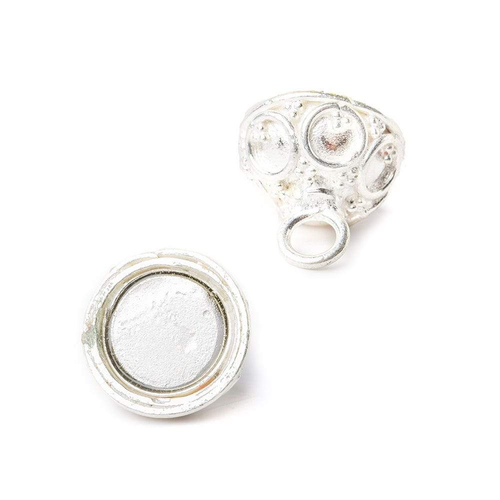 12mm Sterling Silver Dot and Miligrain Roval Ball Magnetic Clasp 1 piece - Beadsofcambay.com