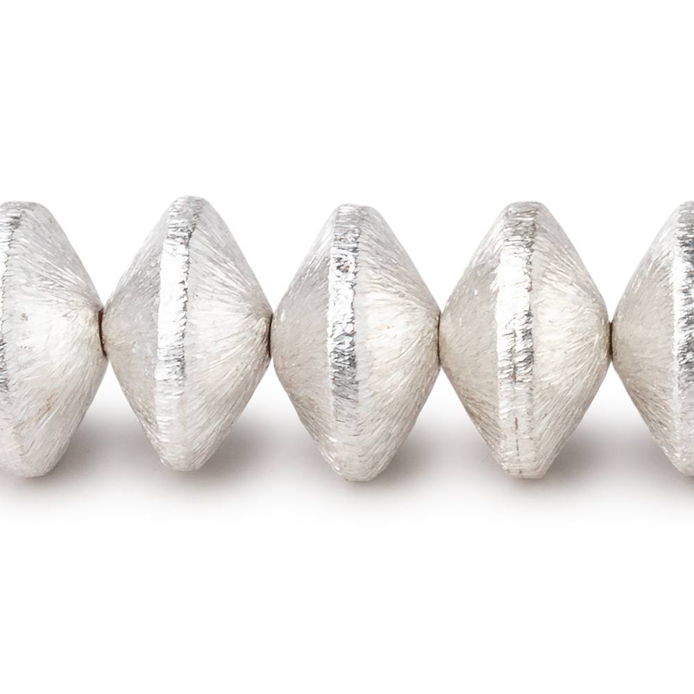 12mm Sterling Silver Plated Copper Brushed Disc 8 inch 27 Beads - Beadsofcambay.com