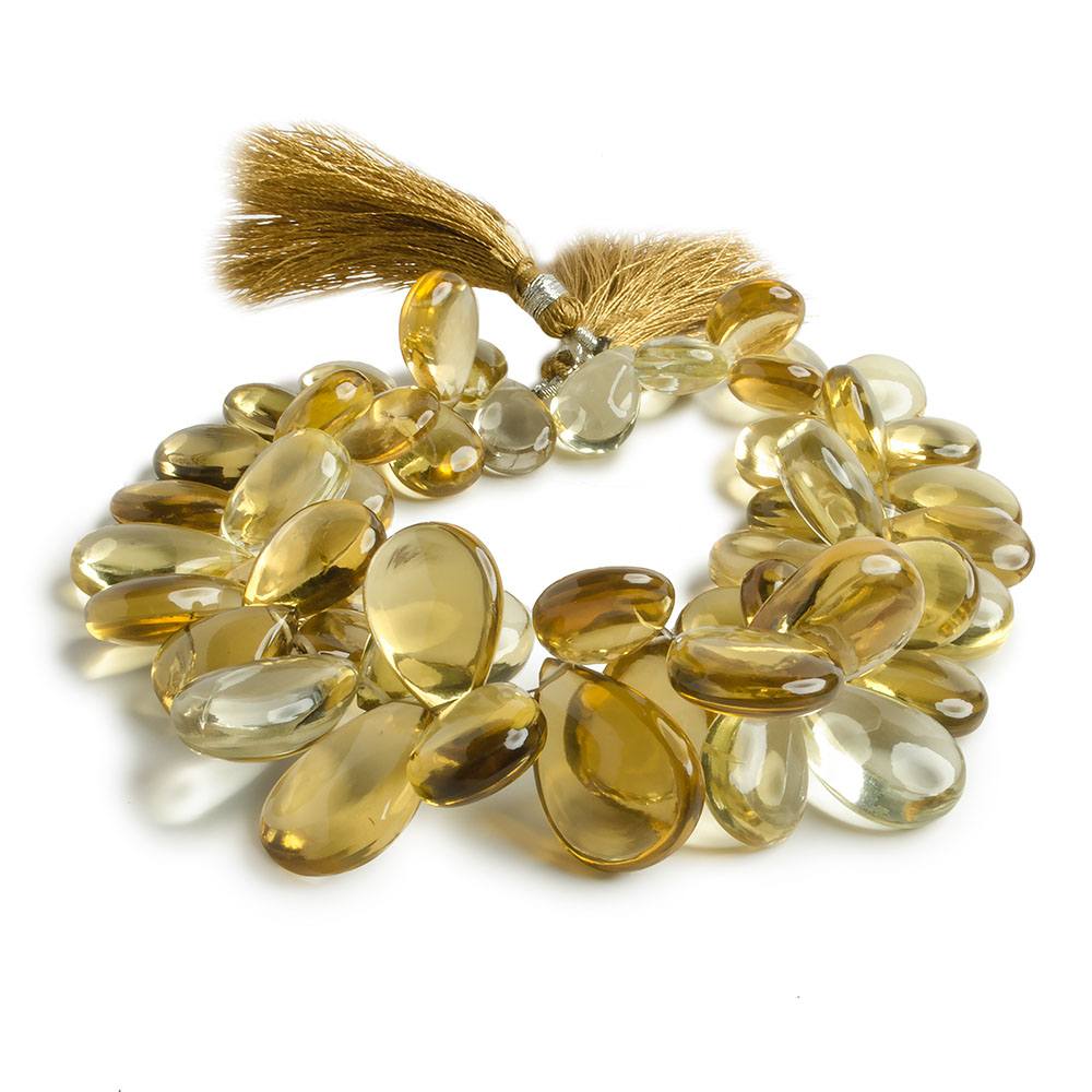 12x10-21x15mm Honey Quartz Plain Pear 8 inch 50 Beads - Beadsofcambay.com