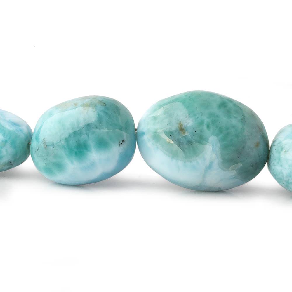 12x10-24x18mm Larimar plain nugget beads 18 inch 28 pieces AAA - Beadsofcambay.com