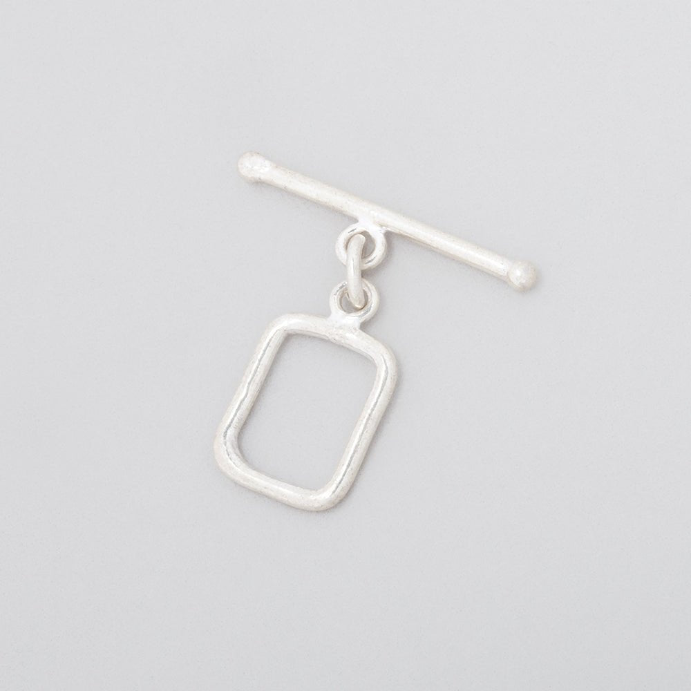 12x10mm Sterling Silver Toggle Rounded Rectangle 1 piece - Beadsofcambay.com