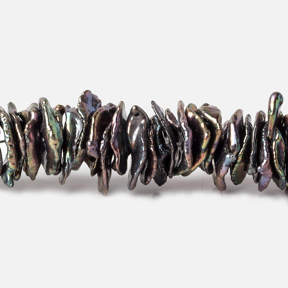 12x11-14x13mm Peacock Keshi Center Drilled Pearls 16 inch 128 pcs - Beadsofcambay.com