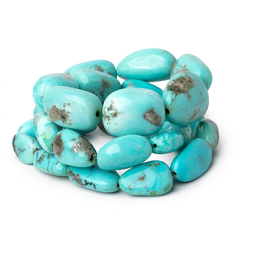12x11-24x18mm Sleeping Beauty Turquoise Plain Nuggets 18 inch 26 Beads AAA - Beadsofcambay.com