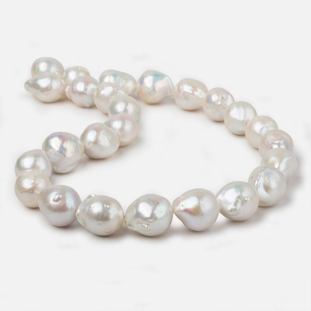 12x13-14x16mm Off White Ultra Baroque Freshwater Pearl 16 inch 29 pieces A - Beadsofcambay.com