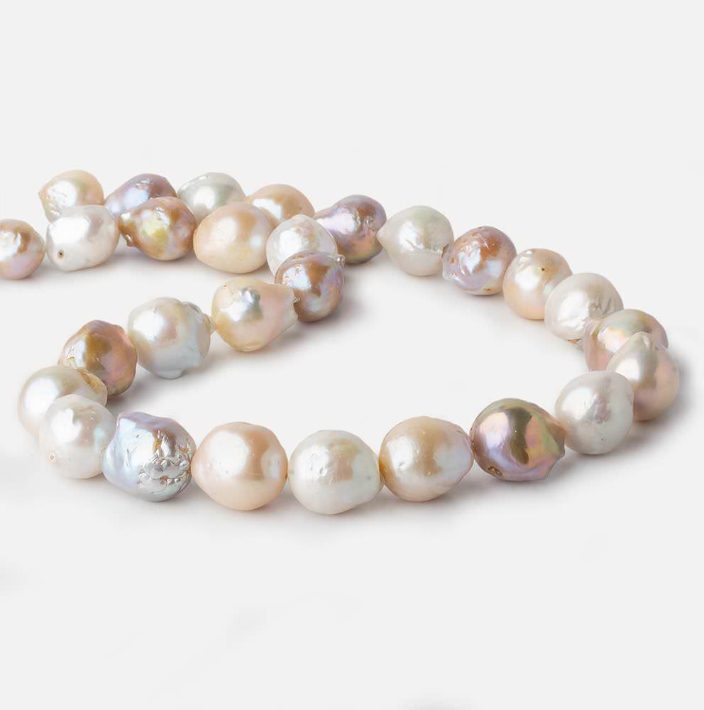 12x13-14x16mm Tri Color Ultra Baroque Freshwater Pearl 16 inch 28 pieces - Beadsofcambay.com
