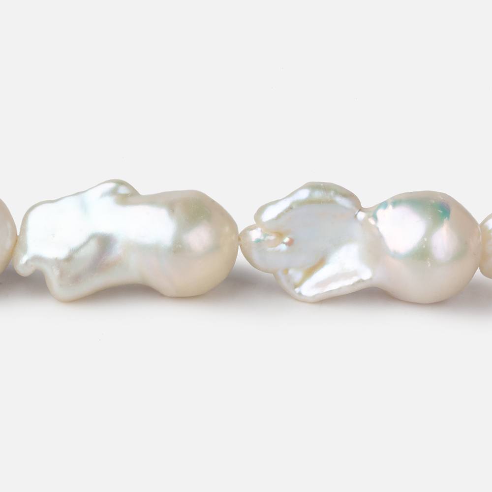12x17-13x22mm Off White Ultra Baroque Freshwater Pearls 16 inch 17 pieces AA grade - Beadsofcambay.com