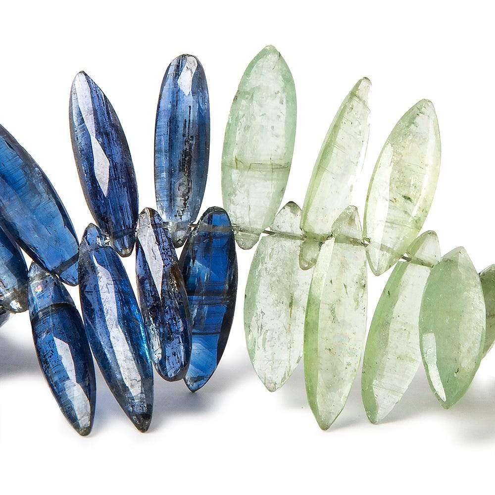 12x4-18x5mm Green and Blue Kyanite Top Drilled Faceted Marquise Beads 8 inch 68 pieces - Beadsofcambay.com
