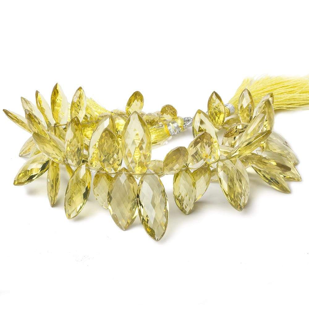 12x5-25x10mm Lemon Quartz Top Drill Faceted Marquise 8.5 inch 65 Beads AAA Grade - Beadsofcambay.com