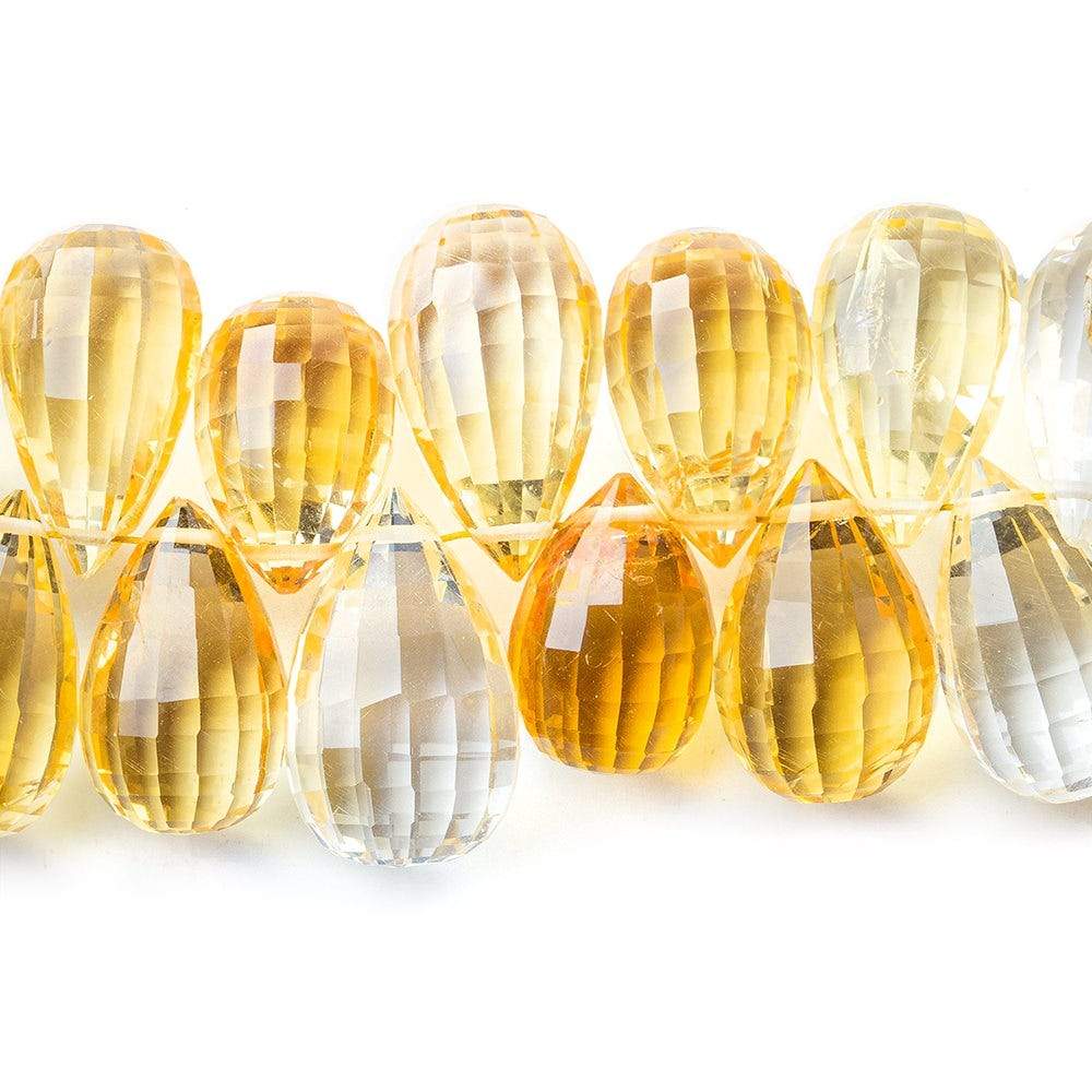 12x7-17x12mm Citrine Beads Tear Drop Briolettes 8 inch 52 pieces AAA - Beadsofcambay.com