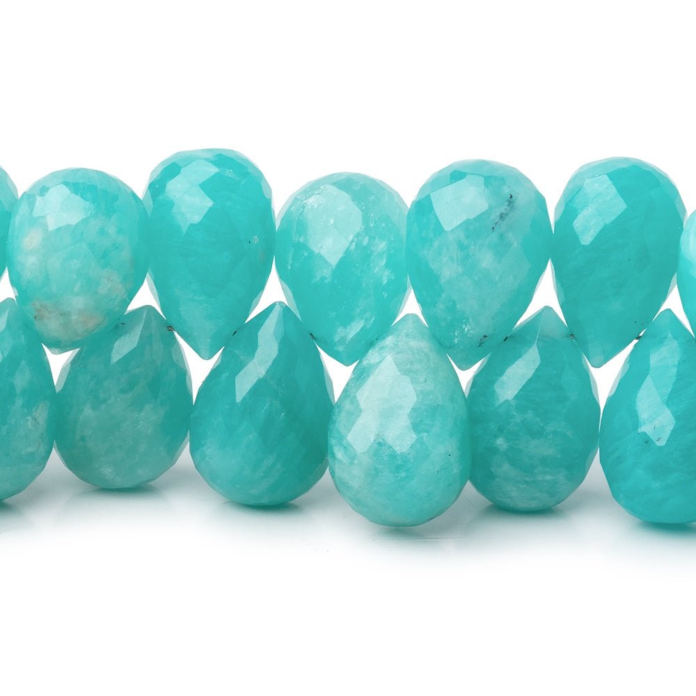 12x8-13x9mm Amazonite Faceted Tear Drop Beads 7.5 inch 45 pieces AA - Beadsofcambay.com