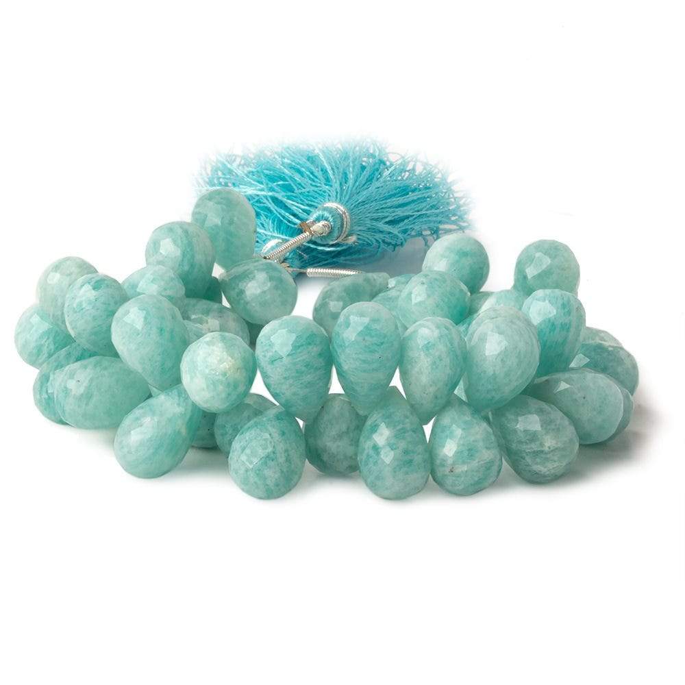 12x8-14x9mm Amazonite faceted tear drop beads 7 inch 48 pieces AA - Beadsofcambay.com