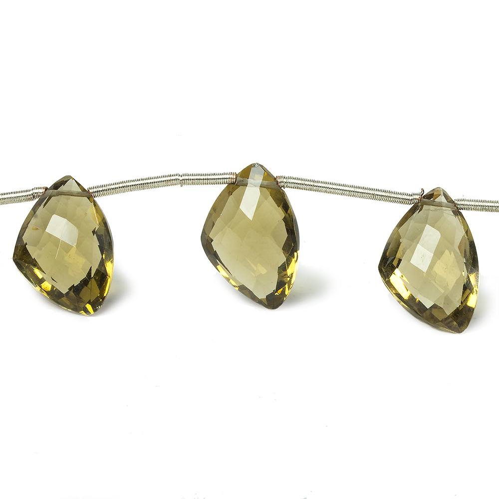 12x8 - 14x9mm Olive Quartz Faceted Freeshape Beads 4.5 inch 7 pieces - Beadsofcambay.com