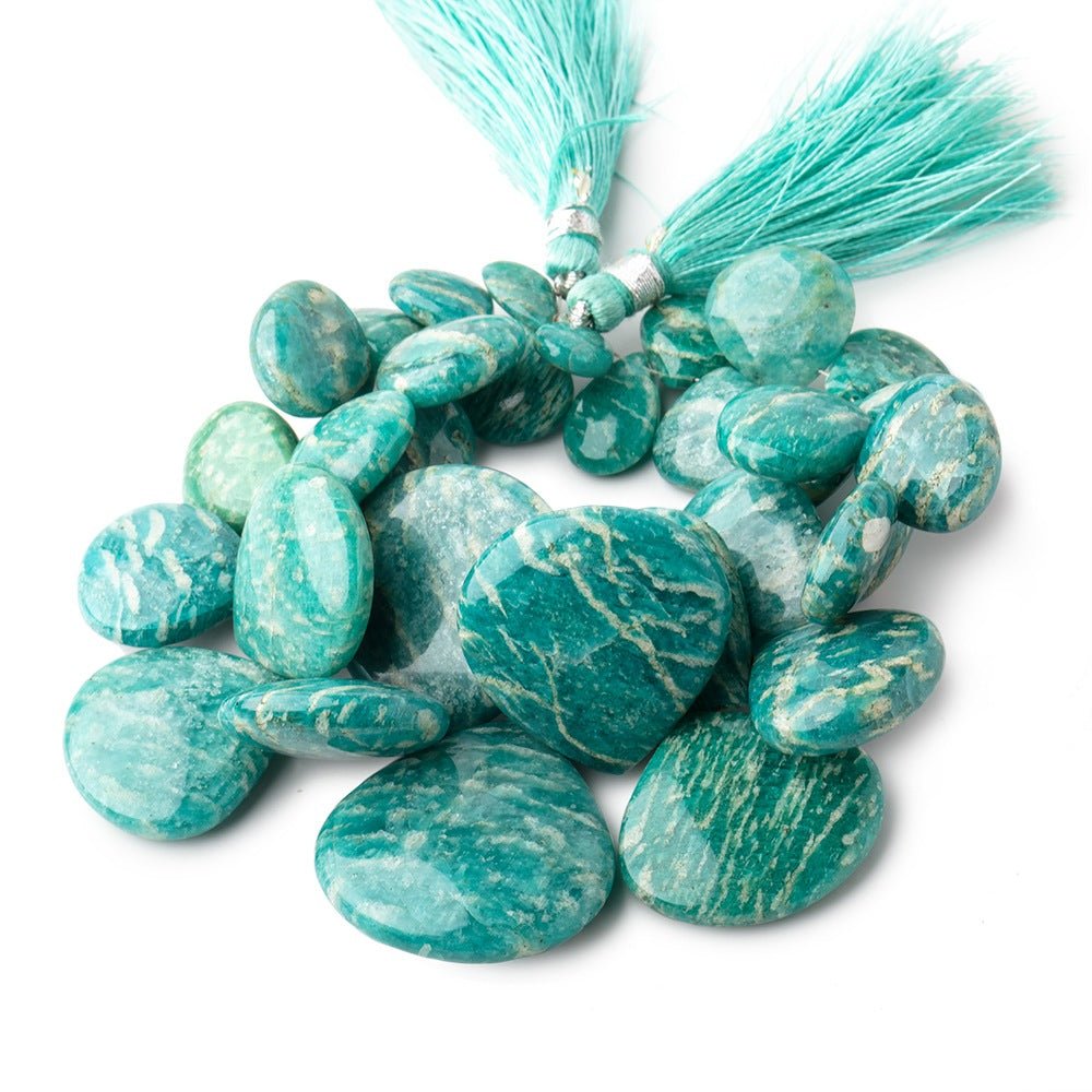 12x8-30mm Russian Amazonite Plain Hearts & Pears 8 inch 33 Beads - Beadsofcambay.com
