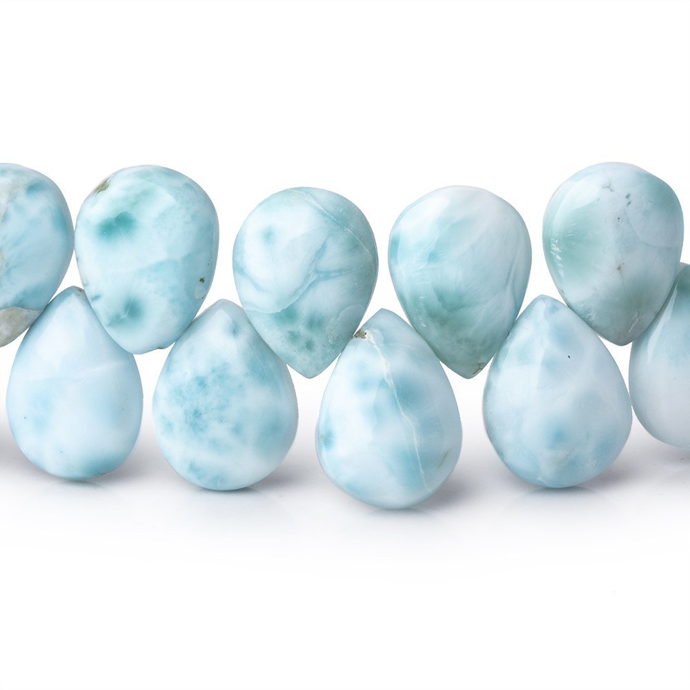 12x8mm Larimar Plain Pear Beads 7.5 inch 37 pieces AA - Beadsofcambay.com