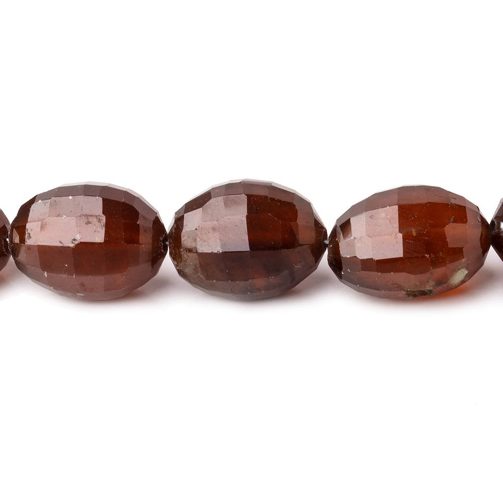 12x9-13x10mm Hessonite Garnet Checkerboard Ovals 13.5 inch 26 beads 1mm hole - Beadsofcambay.com