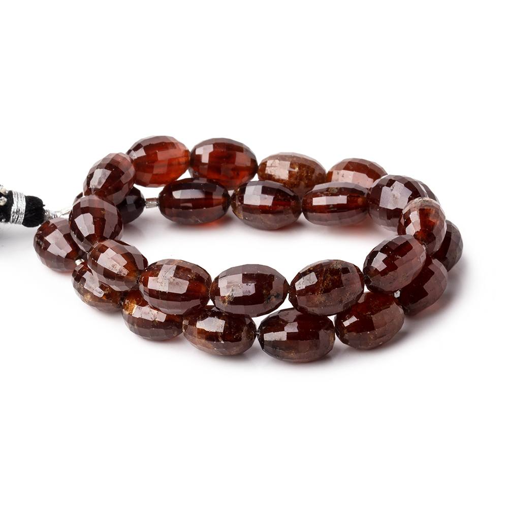 12x9-13x10mm Hessonite Garnet Checkerboard Ovals 13.5 inch 26 beads 1mm hole - Beadsofcambay.com