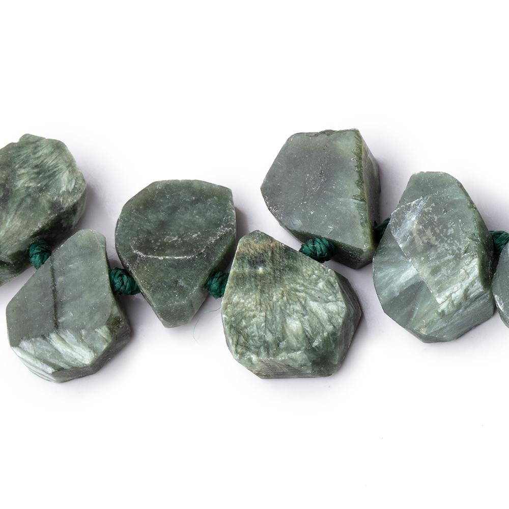 12x9-14x11mm Seraphinite Top Drill Freeshape Beads 16 inch 48 pieces - Beadsofcambay.com